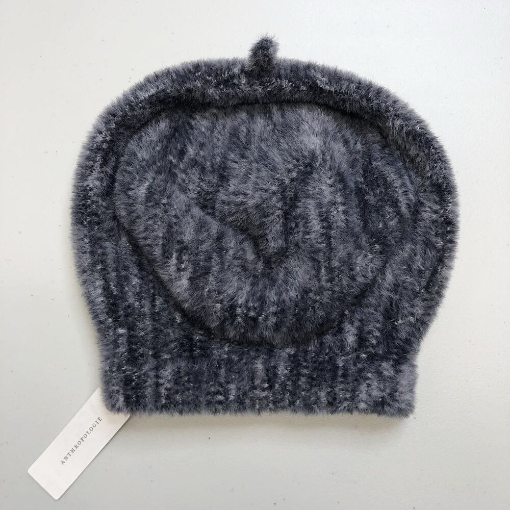 Anthropologie Fuzzy Gray Hat